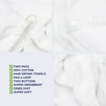 thumbnail image 6 of American Soft Linen 100% Cotton Turkish Hair Drying Towels, 2 Piece Quick Drying Hair Turban Towel Wrap, White, 6 of 6