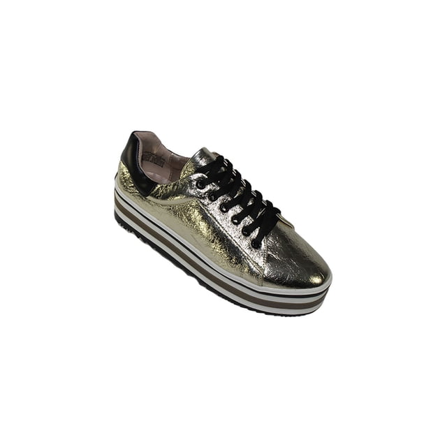 TENIS PLATAFORMA CASUAL LEON MUJER DAMA POLIPIEL ORO 3538B LEON 3538Bp