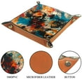 thumbnail image 3 of Women Girls Leather Square Dish Trinket Plate Jewelry Tray, Bright Skull Spiders Pattern Flag Mothers Day Birthday Gift, 20.5x20.5cm, 3 of 6