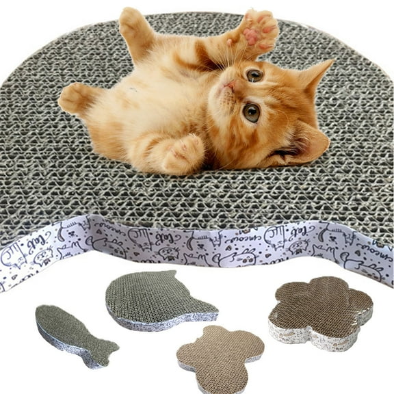 Cheers.US Cat Scratch Pad, Cat Scratcher Cardboard, Cat Scratching Pad, Unique Double Texture Surface Durable Design
