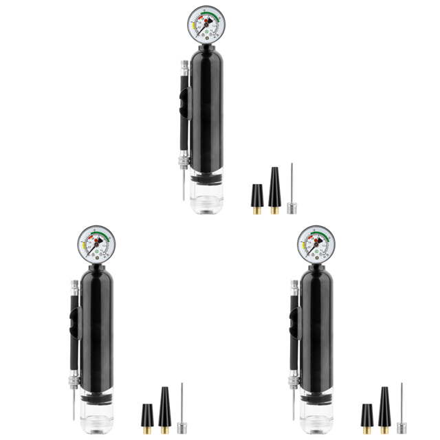 Bomba de aire manual de 20 pSi con bomba de neumáticos para bicicleta de medidas de presión para bicicleta de carretera MTB Negro
