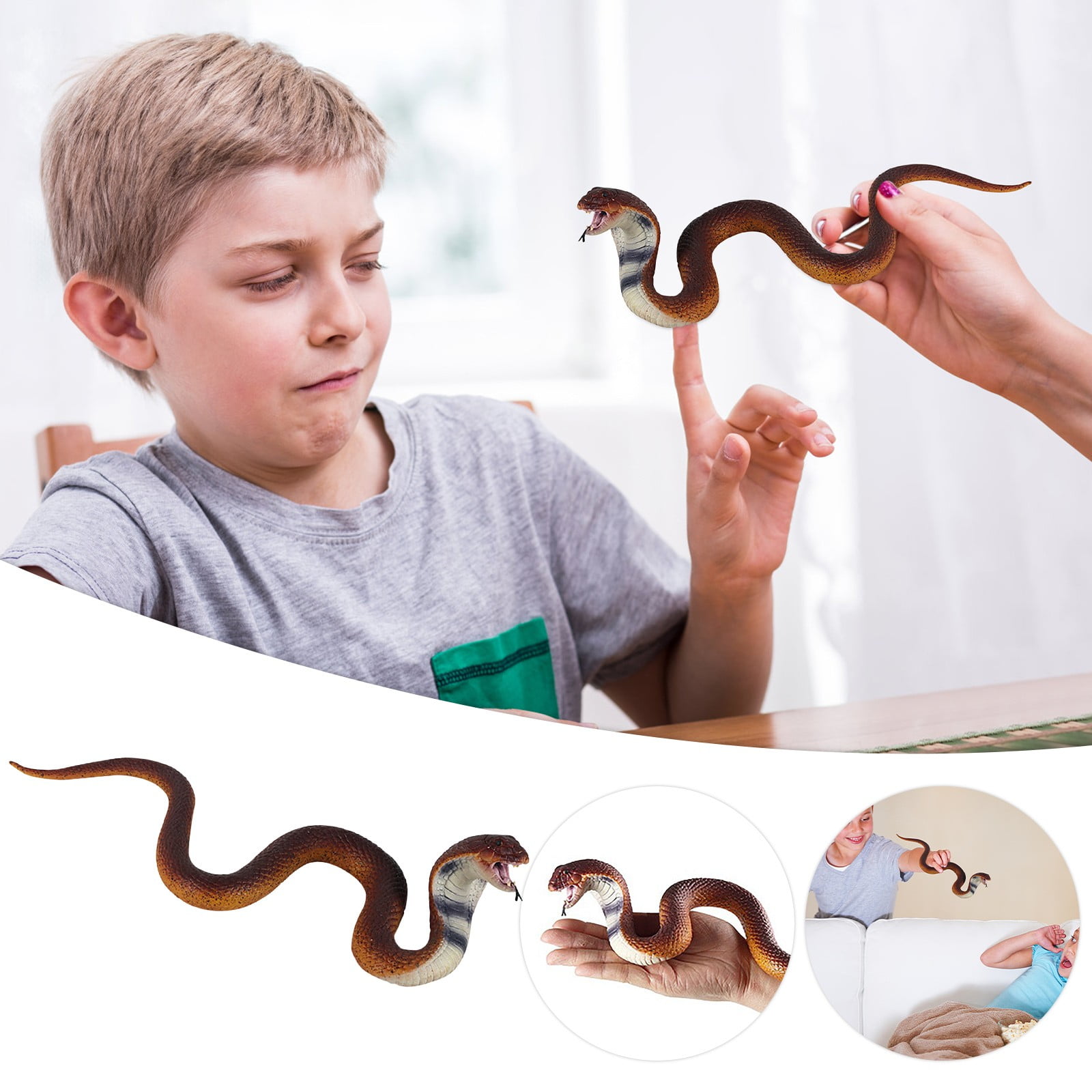 Kids Toys,KKCXFJX Realistic Fake Snakes Toy Rubber Snake Figure For