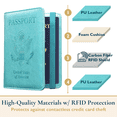 thumbnail image 4 of ComfiTime Passport Holder, RFID Blocking PU Leather Passport Cover and Vaccine Card Holder for Women & Men, Waterproof Passport Case Travel Wallet, Travel Credit Card Holder Protector, Aqua Blue, 4 of 11