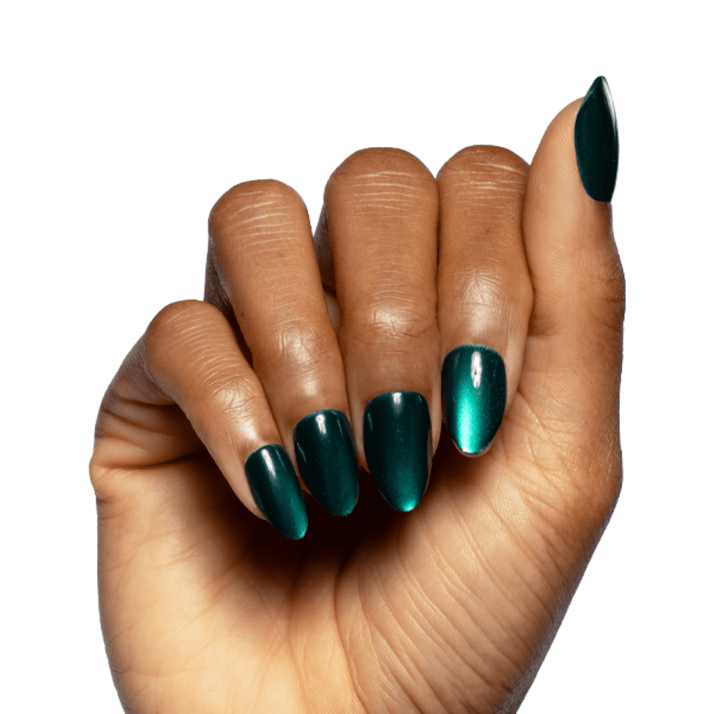 Olive & June Instant Mani Medium Almond Press-On Nails, Emerald Velvet, 42 Pieces