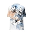thumbnail image 2 of TaTaai Women Fashion V Neck Short Sleeve All Over Print T Shirt Casual Loose Button Top Ladies Spring Summer Daily Street Wear Soft Breathable Machine Washable No Fading Top Gift, 2 of 6