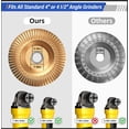 thumbnail image 3 of 14PCS Wood Carving Disc Set for 4" & 4-1/2" Angle Grinder – Wood Cutting, Carving & Grinding Kit with Chainsaw Disc, Wood Shaping Discs, Flap Sanding Wheels, Adapter Rings & Wrench, 3 of 8