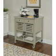thumbnail image 2 of Linon Kerr 2-Drawer 2-Tier Mobile Serving Cart with Stainless Steel Top, 22" Length, Gray, 2 of 17