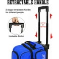 thumbnail image 5 of WOLT | Blue Double Roller 2 Ball Bowling Bag Retractable Handle extends to 40", 5 of 5