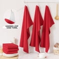 thumbnail image 3 of Simmore Premium Kitchen Towels, 100% Cotton Dish Towels for Drying Dishes, Ultra Soft Absorbent Ribbed Terry Towels Set with Hanging Loop, 18"x 28", 8 Pack, Red, 3 of 10