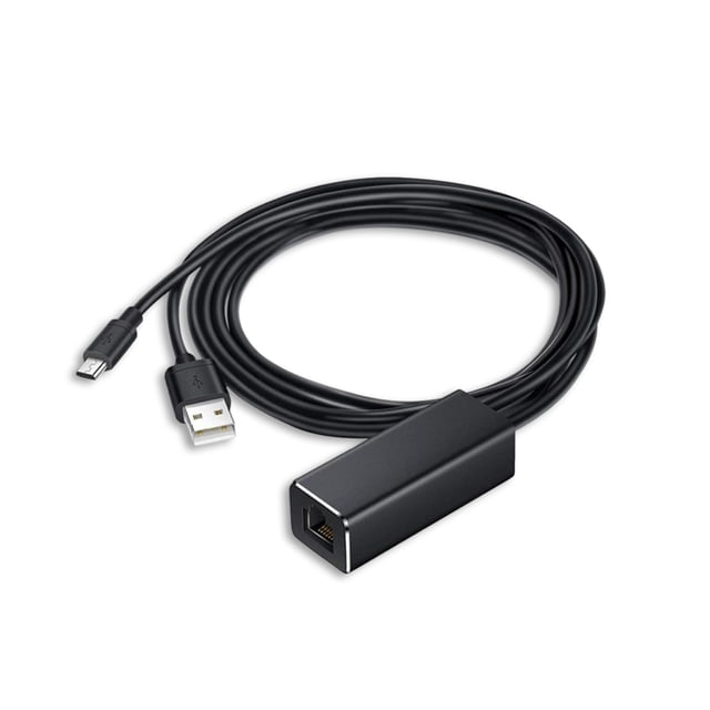 Cateissary Micro USB a Adaptador Ethernet TV Stick Convertidor de Red Negro