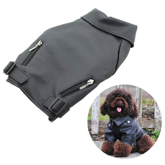 Raindrops  Pet Puppy Dog Leather Jacket Exquisite Stitching Coat Windproof