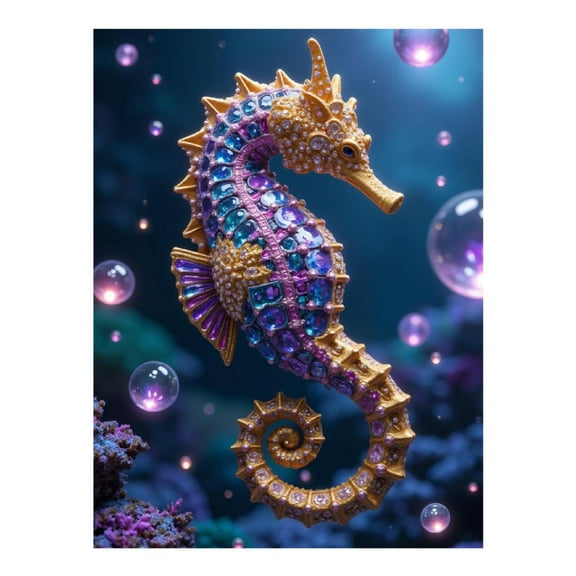 Diamond Art Kits for Adults - 5d Jewel Encrusted Seahorse Dream Diamond Painting for Adults, Diamond Art for Adults Beginners, Diamond Painting Kits for Adults for Home Wall Decor