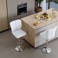 thumbnail image 3 of Tcbosik Barstools Set of 2, 24.8"-33.4" Height Adjustable Swivel Bar Stool, PU Leather Counter Height Stool for Kitchen, Dining Room, White, 3 of 8