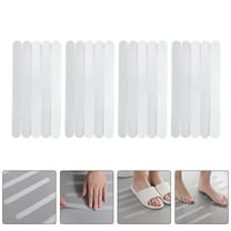 KALLORY 4Set Anti-Slip Strips White Pvc For Bathroom Flooring 7.86X0.79X0.04In