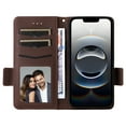 thumbnail image 5 of for iPhone 16e Case, Classic Design PU Leather Wallet Magnetic Closure Flip Case with Kickstand Card Holder Slot Shockproof Protective Cover for iPhone 16e - Brown, 5 of 6