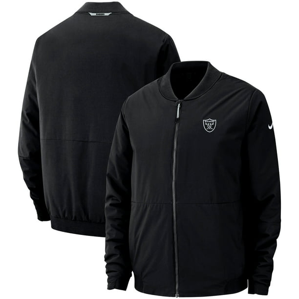 Oakland Raiders Nike Sideline Bomber Full-Zip Jacket - Black - Walmart ...