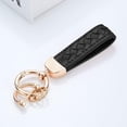 thumbnail image 6 of 2 Pack Genuine Leather Car Keychain, Handmade Knit Sheepskin Key chains for Women, Universal Key Fob Holder with 360 Degree Rotatable, Anti-Lost D-Ring, 4 Keyrings and 2 Screwdriver, 6 of 7