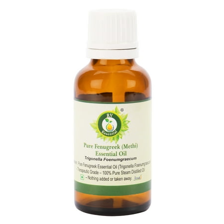 R V Essential Pure Fenugreek (Methi) Essential Oil 5ml (0.169oz)- Trigonella Foenumgraecum (100% Pure and Natural Steam Distilled)