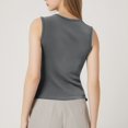 thumbnail image 4 of JULMCOMO Cotton Tank Tops for Women Square Neck Slim Fit Comfy Casual Tank Tops Sleeveless Summer Basic Shirts Light Gray M, 4 of 6
