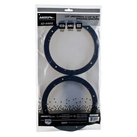Metra - 1/2" Vehicle Speaker Spacers (2-Pack) - Black