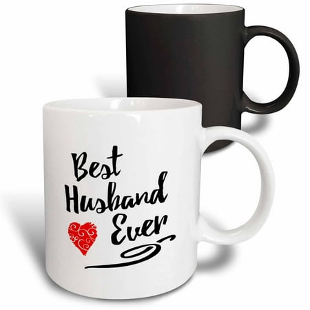 3dRose Best Husband Ever Design with Swirly Heart - Magic Transforming Mug,