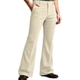 thumbnail image 5 of LEKWK Flared Dress Pants for Men Slim Fit Bootcut Trousers Retro Style Casual Slacks with Pockets Smooth Draped Apparel for Business Work Office Party Outing Khaki XXL, 5 of 7