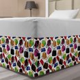 thumbnail image 1 of Fashion Bed Skirt, Rhythmic Clutch Pouch Handbag Statement Bags Motifs Complementary Accessories Print, Elastic Bedskirt Dust Ruffle Wrap Around for Bedding Decor, 4 Sizes, Multicolor, by Ambesonne, 1 of 2