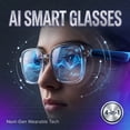 thumbnail image 2 of AI smart glasses with Bluetooth audio and real-time translation. Support calls, music and voice control, lightweight for travel, driving and work., 2 of 8