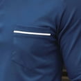 thumbnail image 4 of LEAVINGSUO Men's Stand Collar Long Sleeve Shirt Casual Loose Fitting Sports Breathable Top Dark Blue L, 4 of 7