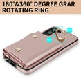 thumbnail image 2 of Allytechgroup Wallet Case for Samsung Galaxy S21, RFID Blocking Crossbody Shoulder Strap Hand Wrist Cards Holder Ring Stand Bumper Drop Protection Phone Case for Girls Women, Rosegold, 2 of 9