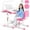 Pink, variant on COSVALVE Height Adjustable Kids Study Desk & Chair Set Children School Girl Table Large Writing Board Desk with LED Lamp,Drawer,Bookstand(Pink)