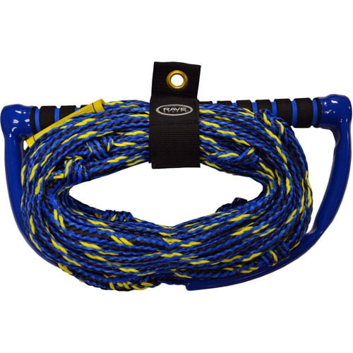 Rave Sport Ski and Tow Rope 70' 3 Section Wakeboard Kneeboard with EVA Swirl Grip Elite, Blue by Generic