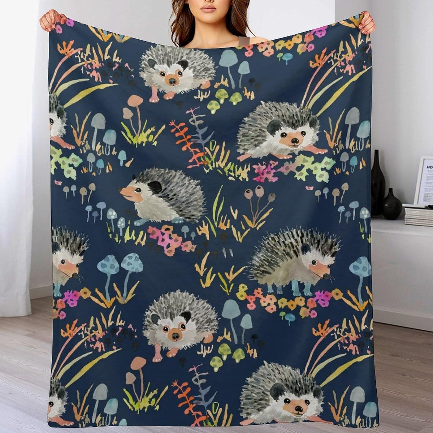 Hedgehog Blanket Hedgehog Gifts for Girls Women Hedgehog Throw Blanket for Kids Adults Soft Warm Cozy Fleece Blanket for Couch Sofa \u200bBed 40"x50"