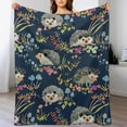 thumbnail image 5 of Hedgehog Blanket Hedgehog Gifts for Girls Women Hedgehog Throw Blanket for Kids Adults Soft Warm Cozy Fleece Blanket for Couch Sofa \u200bBed 40"x50", 5 of 6