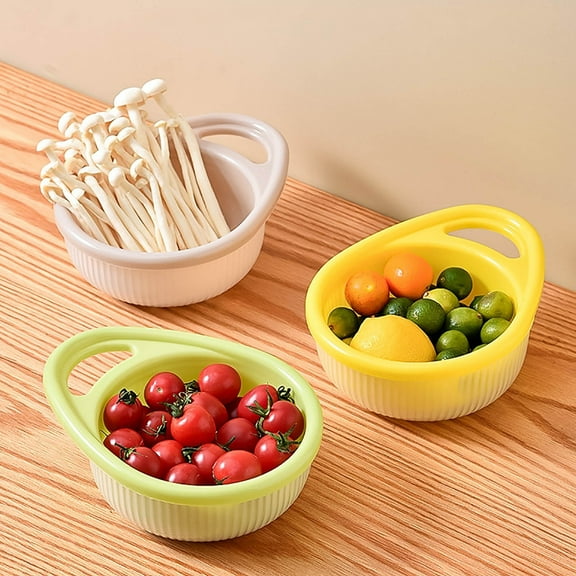 XGFHYJEH Colander, Colander Plastic, Small Colander, Berry Colander, Kitchen Colander, Fruit Colander, Small Colander for Fruit and Veggies, Colander Plastic with Handle