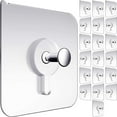 thumbnail image 1 of 20 Packs Wall Hooks For Bathroom Wall Hangers Without Nails Wall Hooks For Hanging Rubber Rod Mug Rack Vertical Clips to Hang Pictures on String Shower Hooks for inside Shower Hooks for Siding outside, 1 of 3