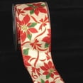 thumbnail image 2 of The Ribbon People Gold and Red Poinsettia Printed Wired Craft Ribbon 3" x 20 Yards, 2 of 2