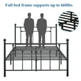 thumbnail image 3 of VECELO Antique Full Size Bed Frame, Metal Platform Bed with Victorian Style Headboard, Black, 3 of 7