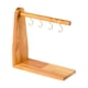 thumbnail image 5 of Soporte de estante de gancho estable con 4 ganchos accesorios de cocina colgante bandeja de madera para servir para el comedor de la cafetería del, 5 of 7