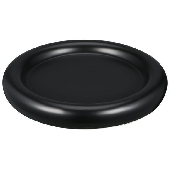 OUNONA Tableware Dining Plate Ceramic Salad Plate 21.50X21.50X3.00CM Black