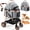 Gray, variant on TLGREEN 4-Wheel Stable Pet Stroller for Medium Dogs/ Cats - 3-in-1 Convertible Design with Removable Carrier & One-Click Folding Mechanism (Black)