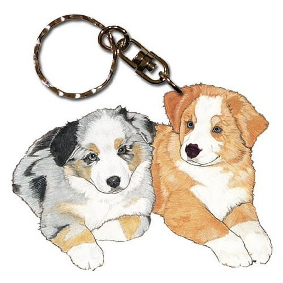 Australian Shepherd Keychain, Souvenir Key Holder, Purse Charm Tag, Pet Key Rings, Craft Ornaments, Wooden Die-Cut