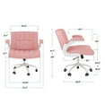 thumbnail image 4 of Flexispot Wide Desk Chair, 4.7" Thick Crisscross Chair with Flip-up Armrest and Leather Seat, Pink, 4 of 6
