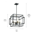thumbnail image 4 of Kichler 43984BK Taubert 18" 4-Light Pendant in Black, 4 of 6