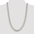 thumbnail image 6 of Auriga Fine Jewelry 925 Sterling Silver 11 mm Domed w/ Side Diamond-cut Curb Chain Necklace for Mens 24", 6 of 6