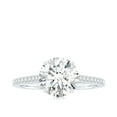 thumbnail image 4 of Rosec Jewels Round Moissanite Engagement Ring with Side Stones - 8 mm - 2 Carat Moissanite Solitaire Ring - D-VS1 Grade, 18K White Gold, US 7.50, 4 of 8
