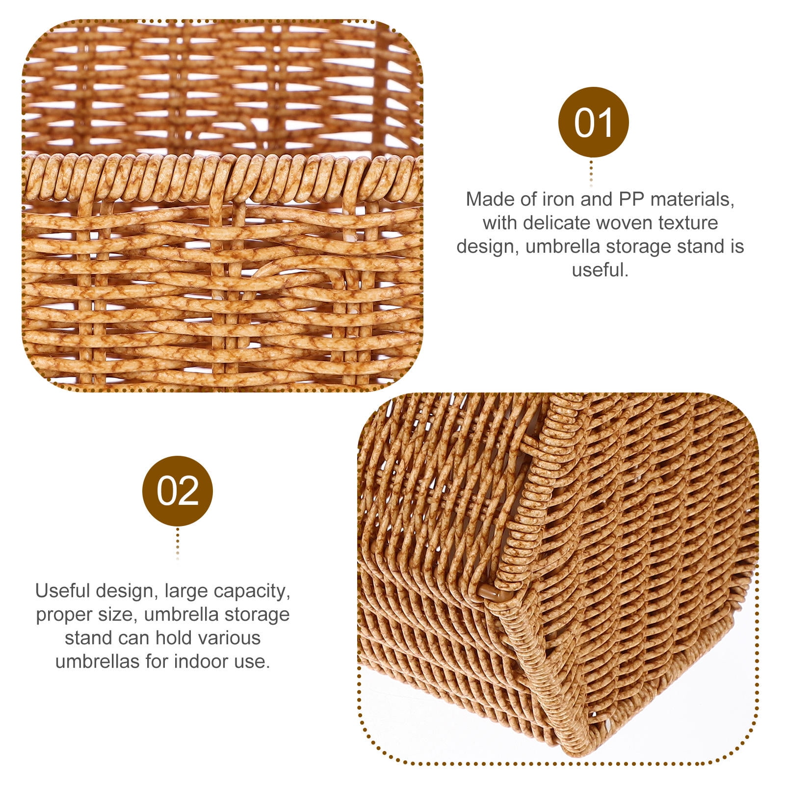 FRCOLOR Household Umbrella Bucket Woven Umbrella Stand Holder Modern Style Umbrella Storage Bucket