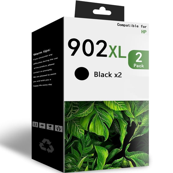 902XL Ink Black Compatible for HP 902XL Ink Cartridge for OfficeJet 6950 6951 6954 Printer(2 Pack)