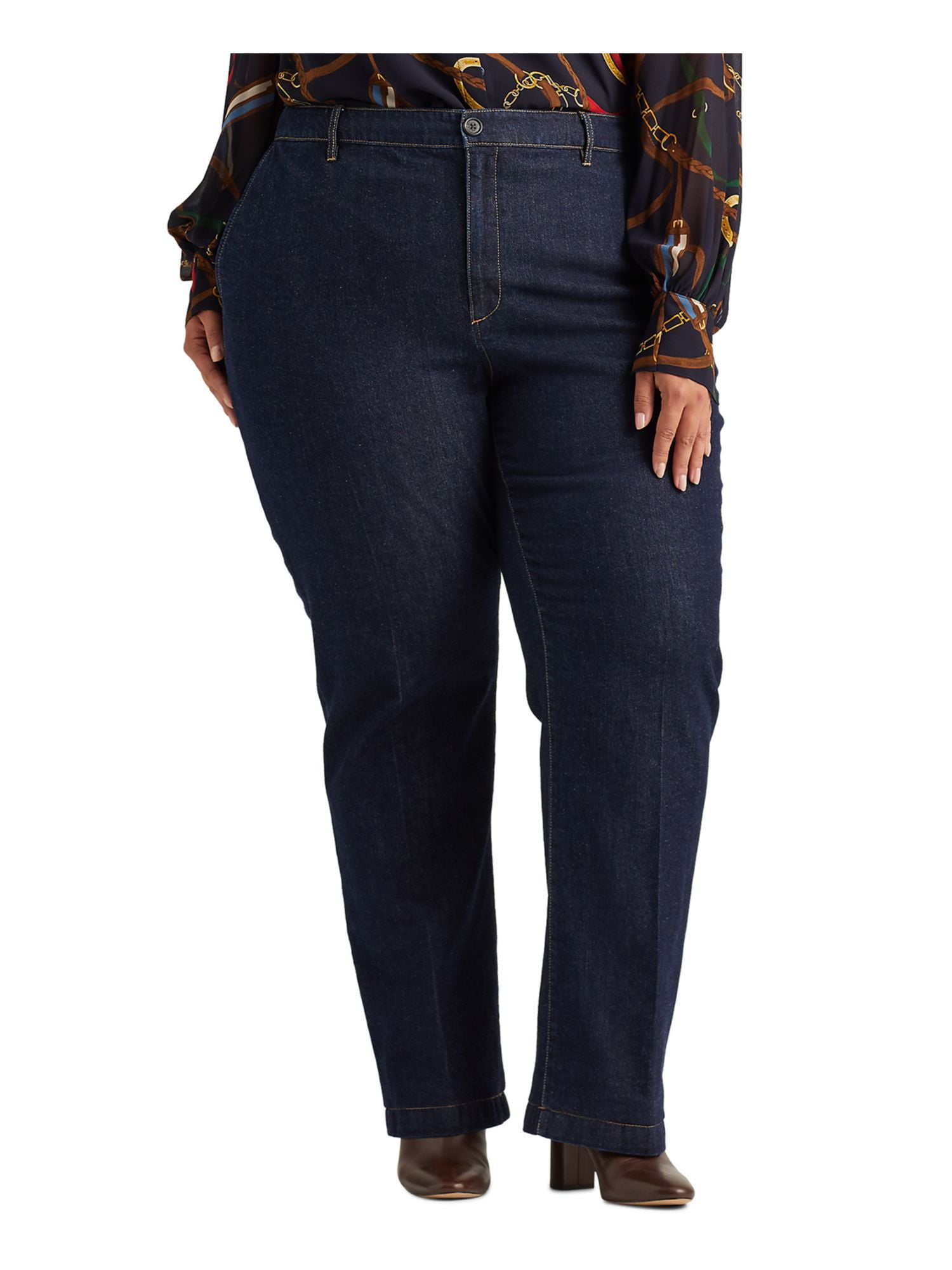 RALPH LAUREN Womens Navy Straight leg 