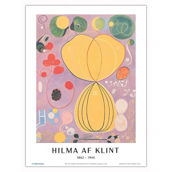 The Ten Largest Adulthood No 7 - From an Original Color Abstract Painting by Hilma af Klint c.1907 - Master Art Print (Unframed) 9in x 12in